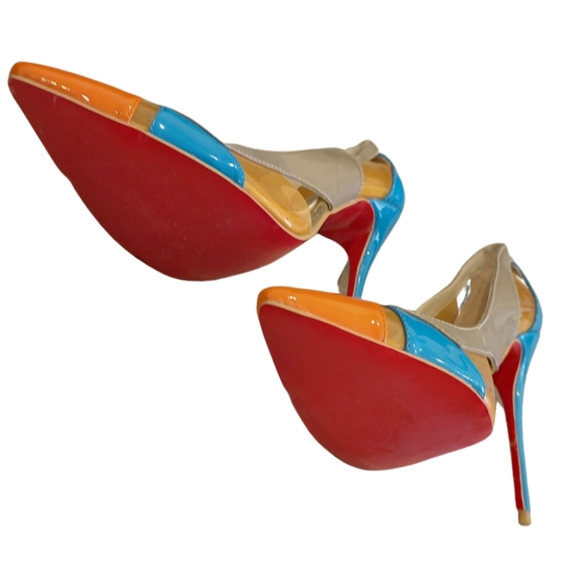 Vintage Multi colour stilletto heels size EU 39 - Picture 3 of 5
